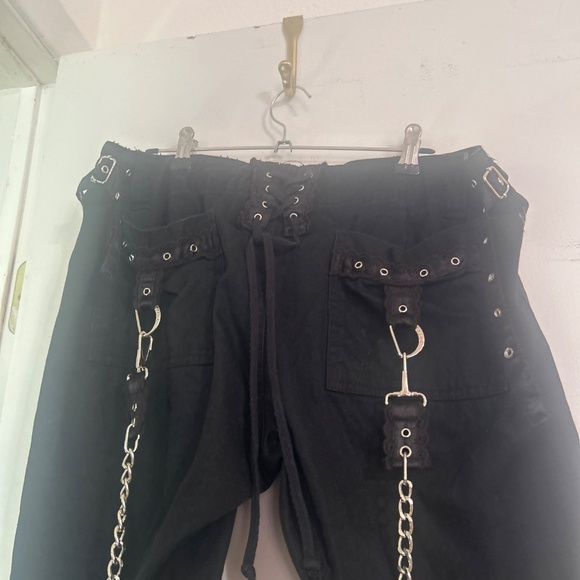 Vintage Tripp NYC Women’s pants black goth bondage convertible wide leg - Picture 7 of 9